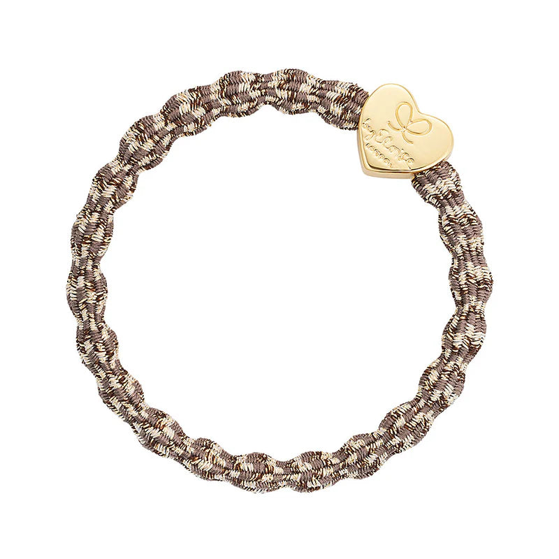 Hair Tie Metallic - Gold Heart - Toffee