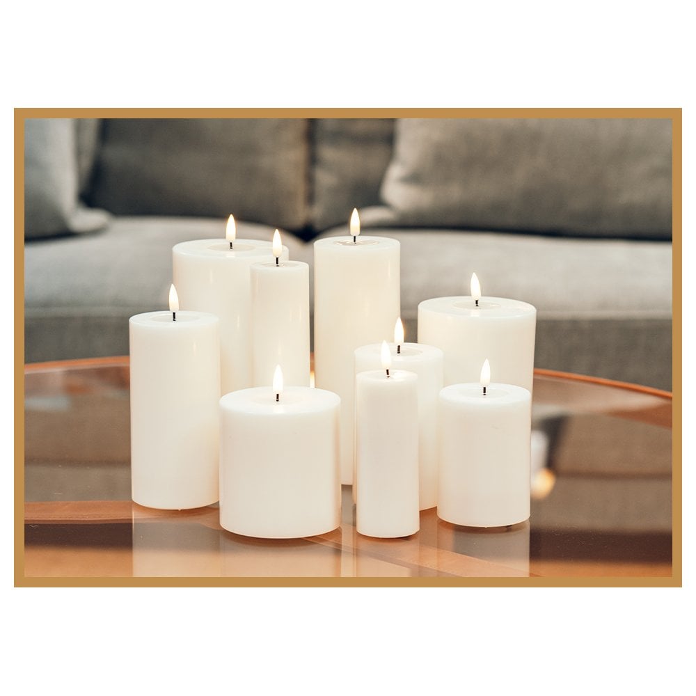 LED Candle - White - 5cm x 20cm