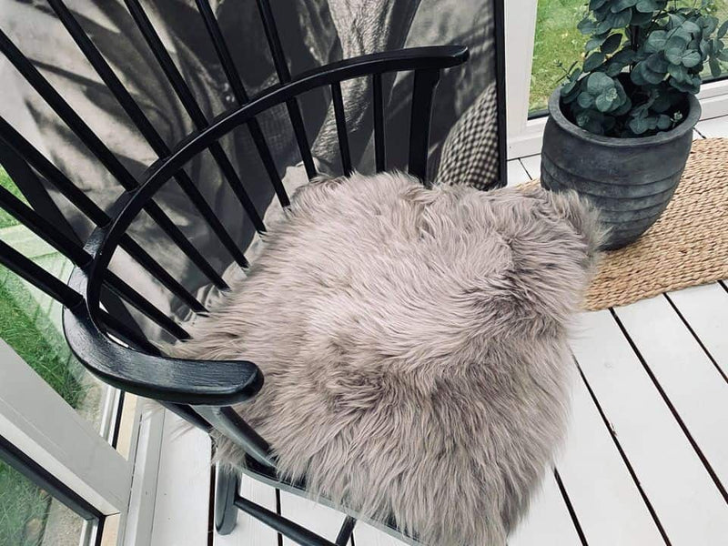 Seat Pad - Lamb Skin - Faux Fur - Mocca