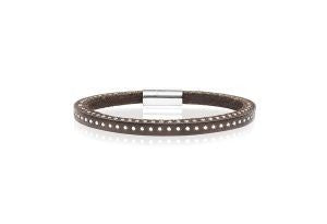 SIF JAKOBS-Monteduro Bracelet - Light Brown Leather- Stainless steel