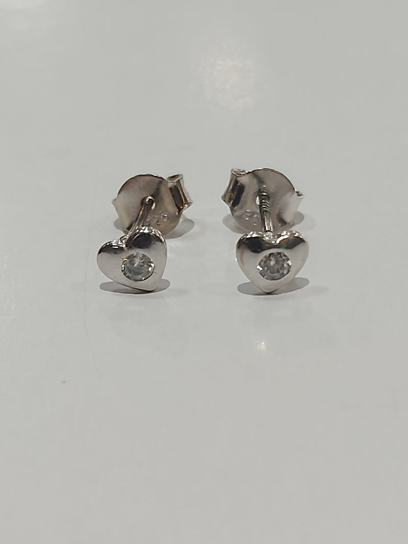 Sterling Silver - Little Hearts with Cubic Zirconia