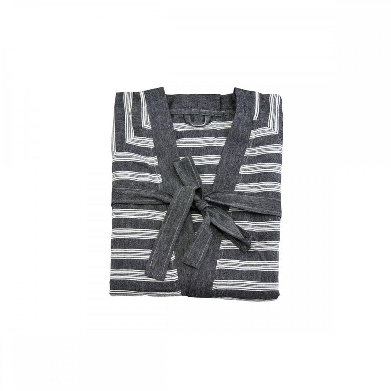 Hammam Bathrobe - Black and White