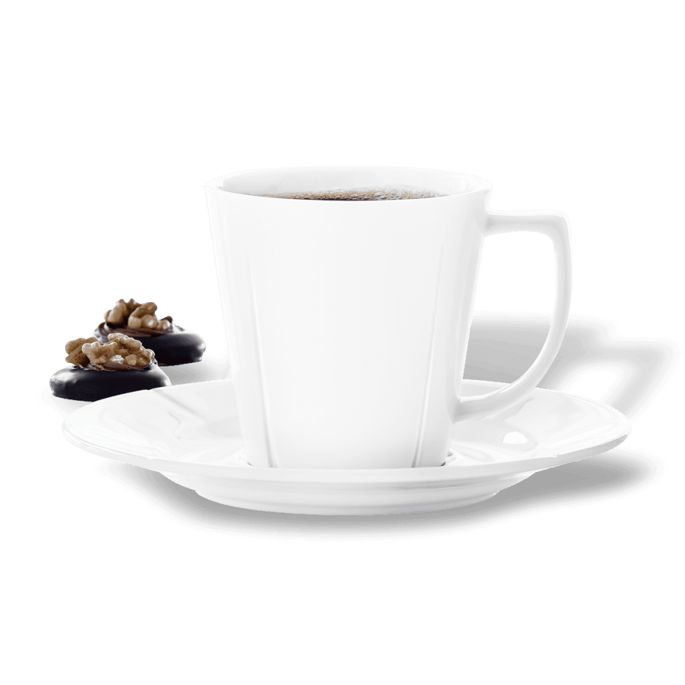 Coffee Cup with Saucer - White