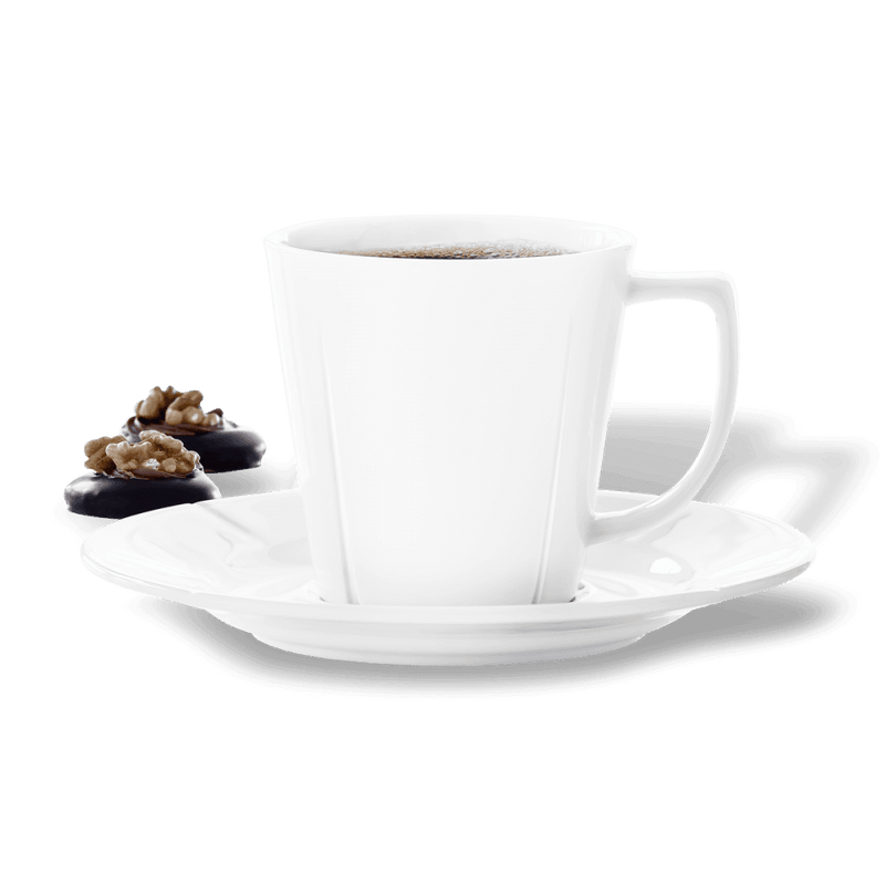 Coffee Cup with Saucer - White
