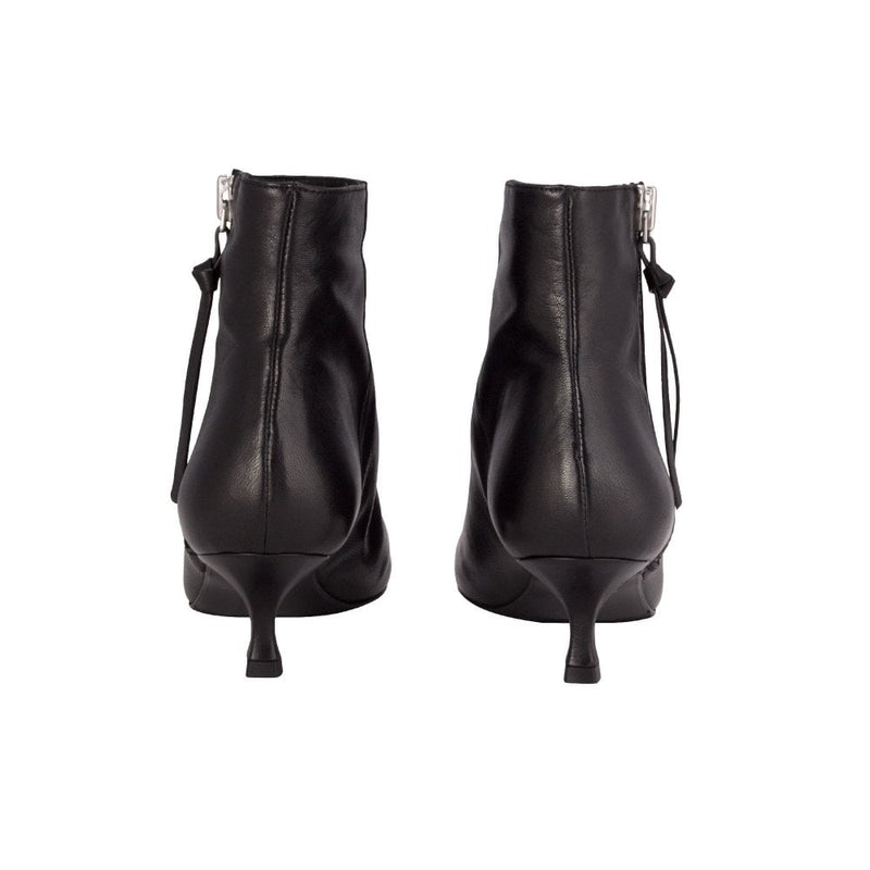Boots - Black Nappa Boot with Silver Zip