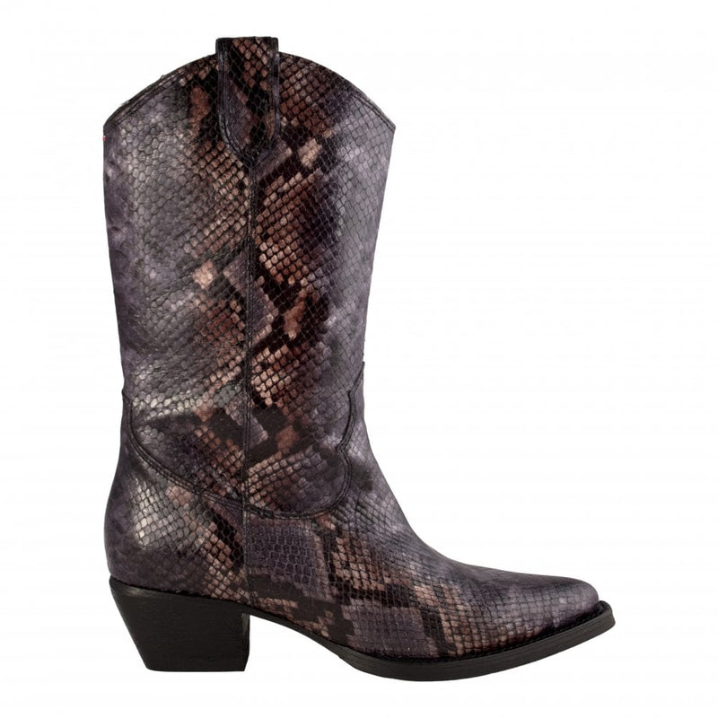 Boots Cowboy - Grey Multi Snake Print