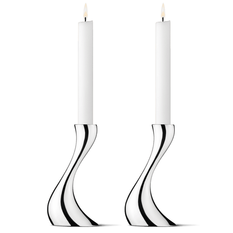 Cobra Stainless Steel Set of 2 Candle Sticks