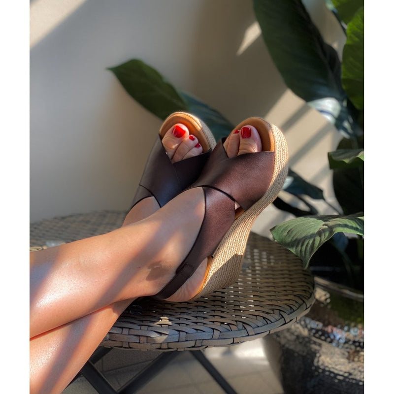 Sandals Wedge Isabella - Brown