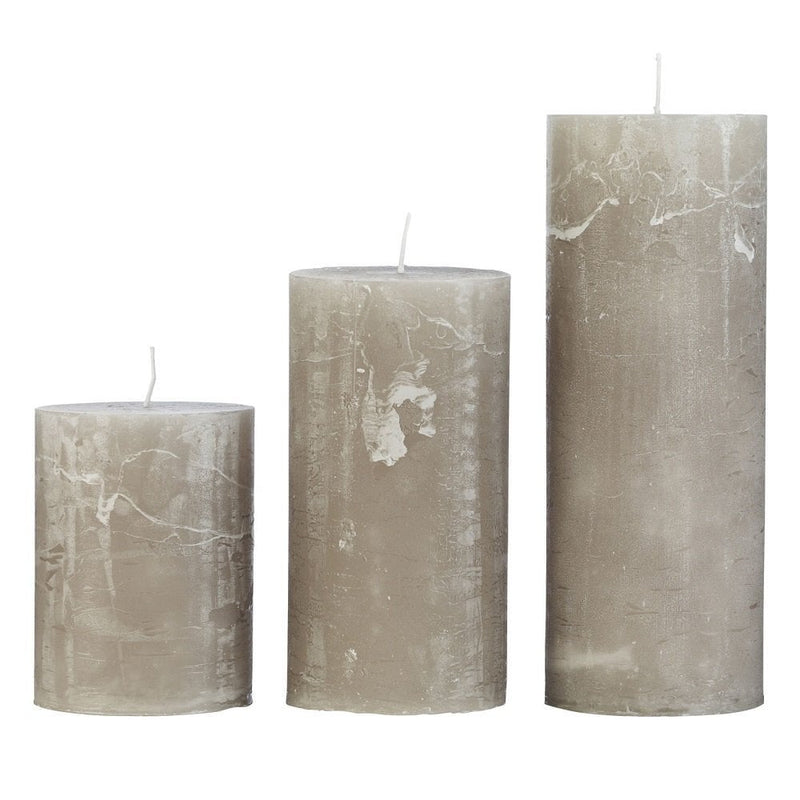 Rustic Stone Candle D10cm