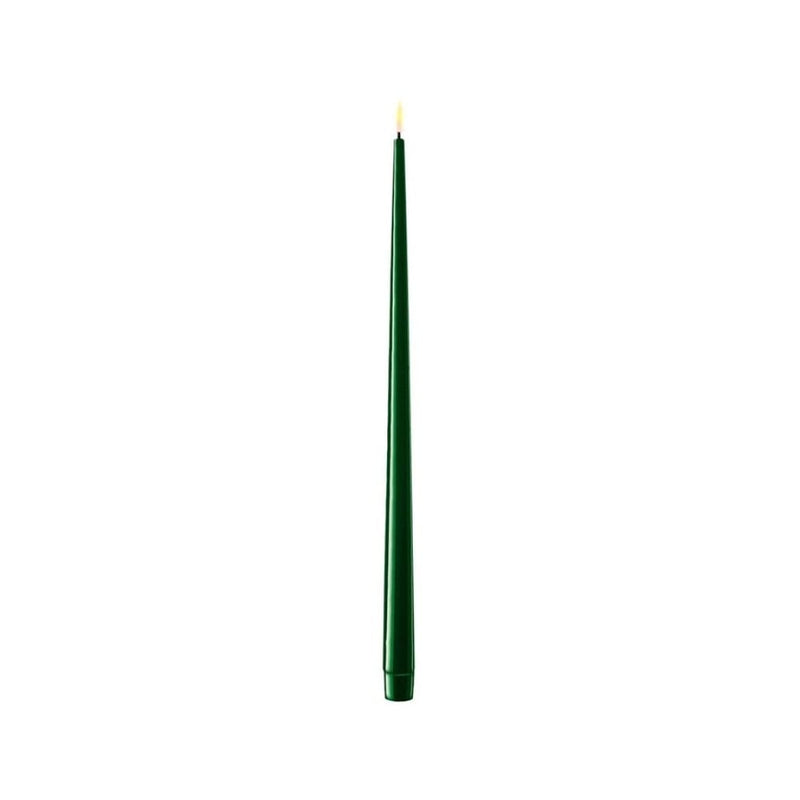 Dinner Candles LED - H38cm - Set/2 - Dark Green