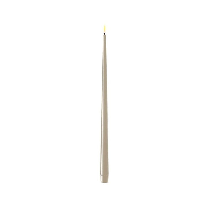 Dinner Candles LED - H38cm - Set/2 - Sand