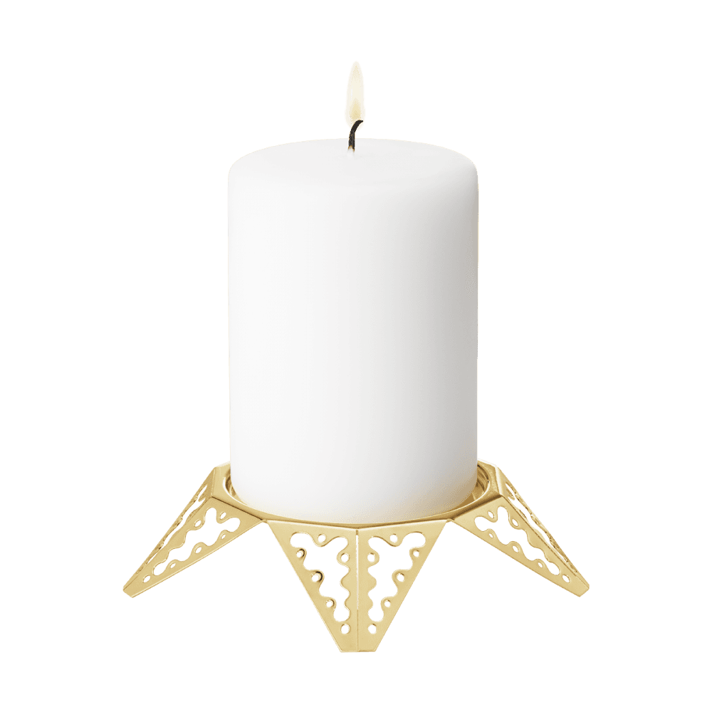 Pillar Candle holder - 18K Gold Plated
