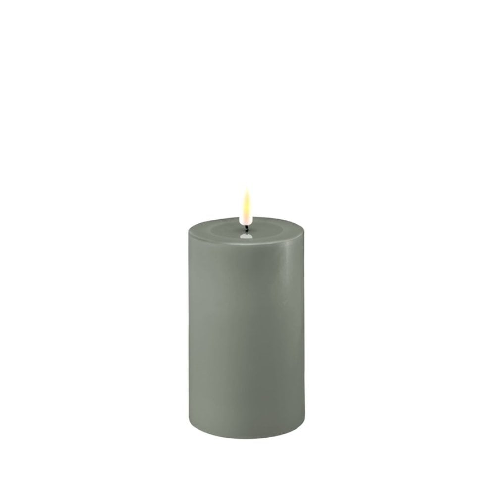 Salvie Green - LED Candle - 7.5 x 12.5cm