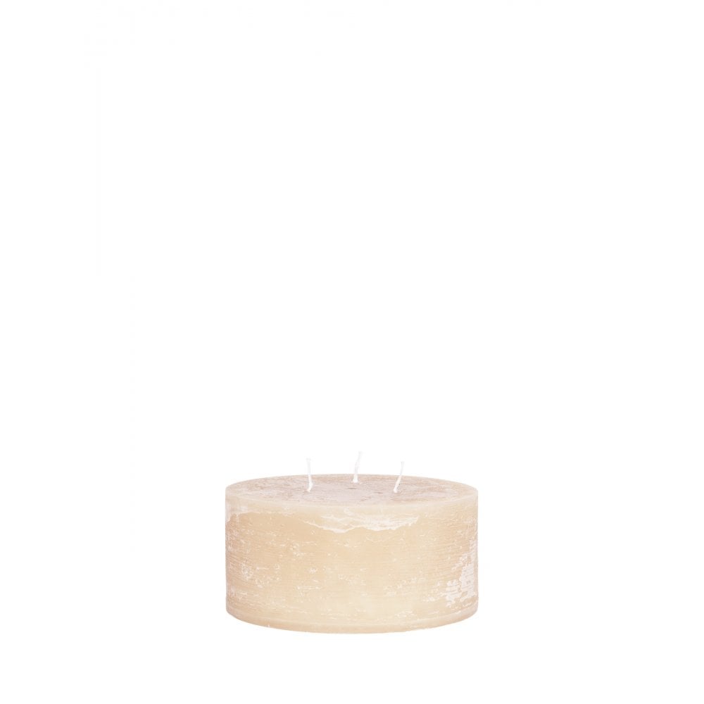 Block Candle D15 x H7cm - Rustic Shell