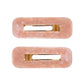 Square Hair Clips - MARBLE EFFECT - Set of Two