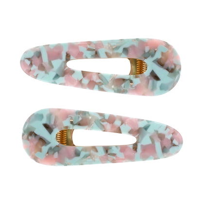 Pointed Hair Clips - MARBLE EFFECT - Set of Two