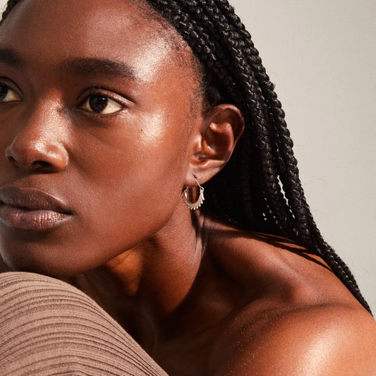 Half Hoop Earrings - KIKU - Silver Plated