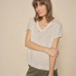 Top - COEL V-NECK TEE - Cement