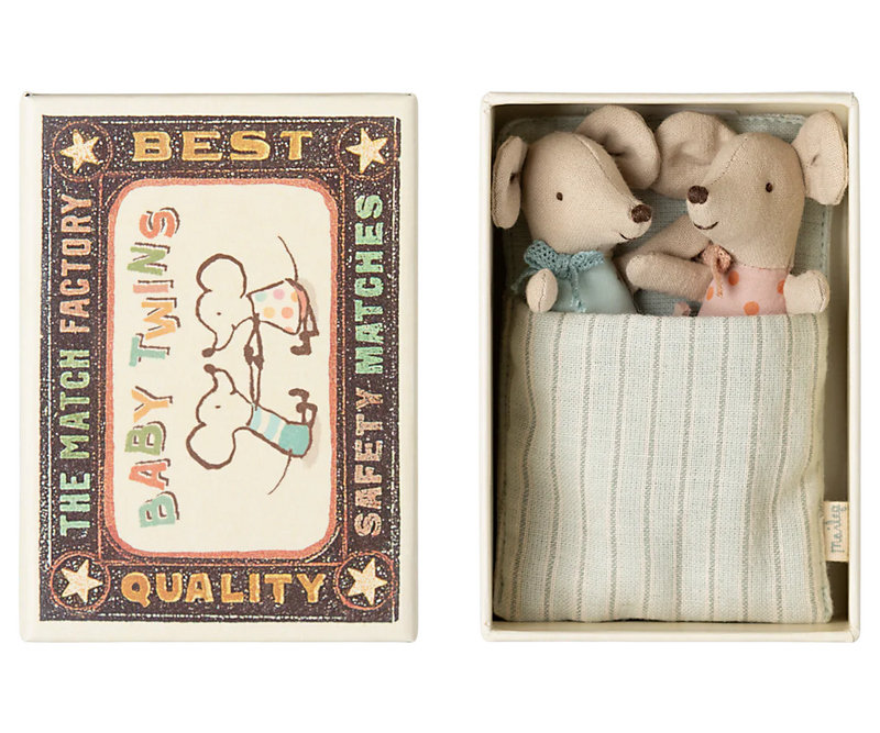 Twins - Baby Mice in Matchbox -  MAILEG