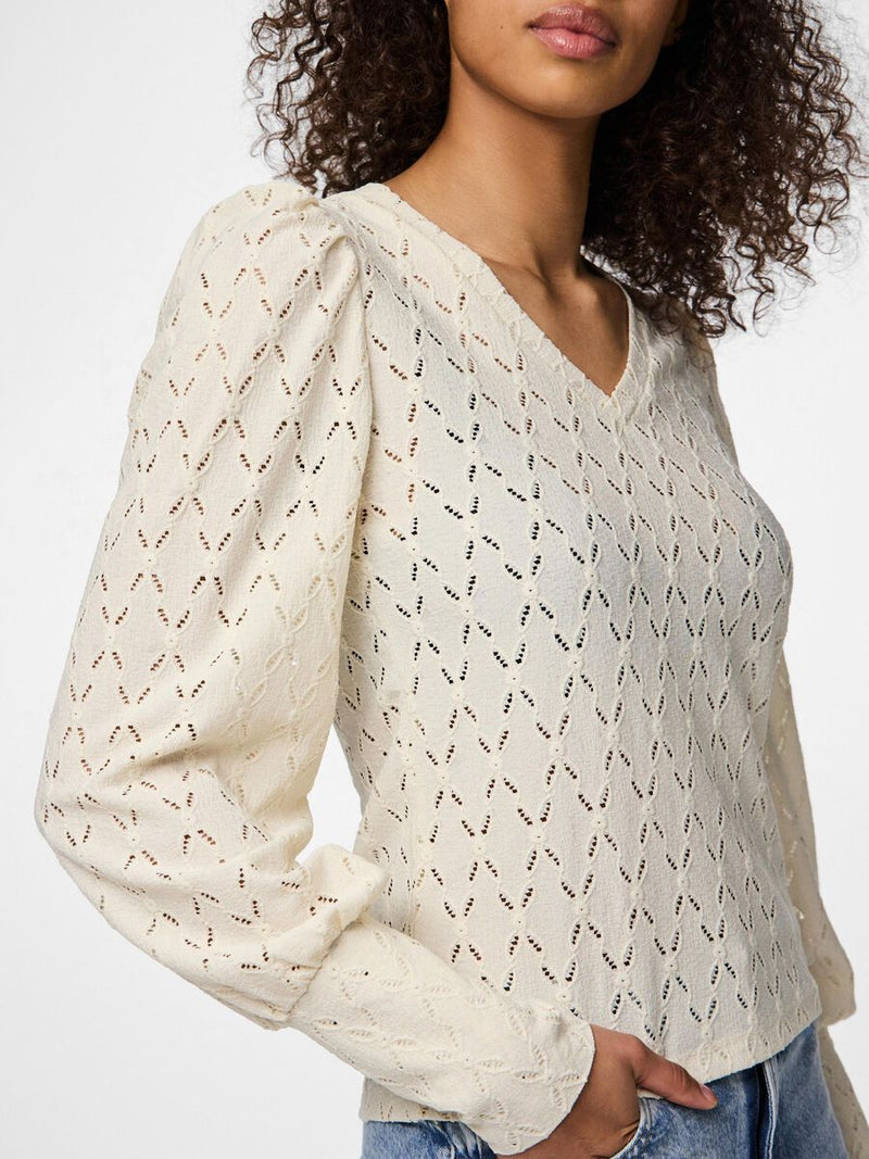 Top - PCCHRISTY NEW LS TOP - Birch