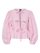Blouse - PCAGNETE O-NECK TIE TOP - Pink-A-Boo/Fushsia Pink - LB
