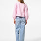 Blouse - PCAGNETE O-NECK TIE TOP - Pink-A-Boo/Fushsia Pink - LB