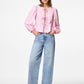 Blouse - PCAGNETE O-NECK TIE TOP - Pink-A-Boo/Fushsia Pink - LB