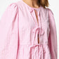 Blouse - PCAGNETE O-NECK TIE TOP - Pink-A-Boo/Fushsia Pink - LB