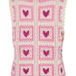 Vest - PCANNA KNITTED CROCHET VEST - Cloud Cream/Pink Heart
