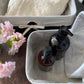 Basket - Lined - Bamboo - Black - Medium