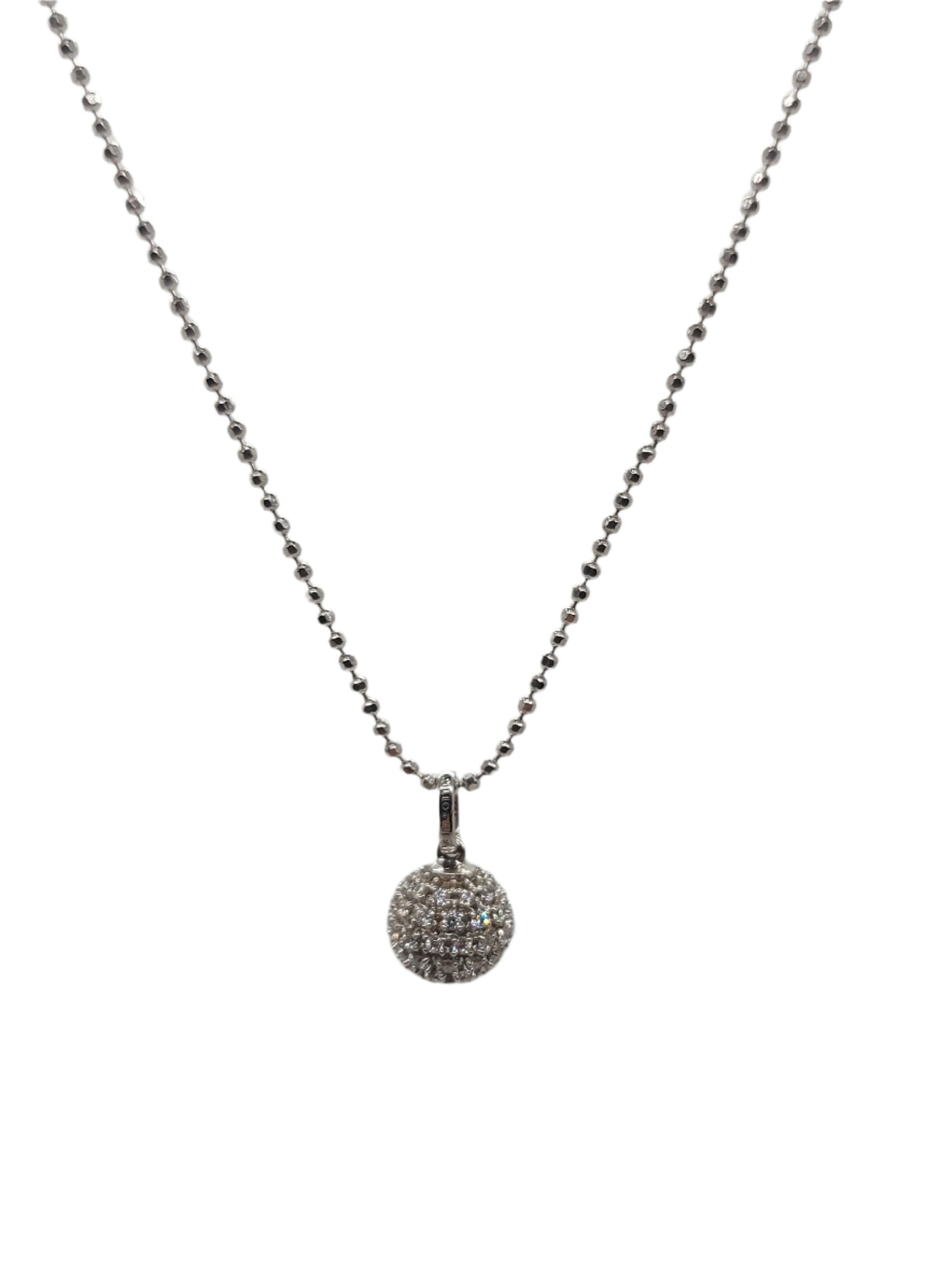 Juleo Jewellery - Pave Sphere Pendant Size 3 Necklace - 80cm