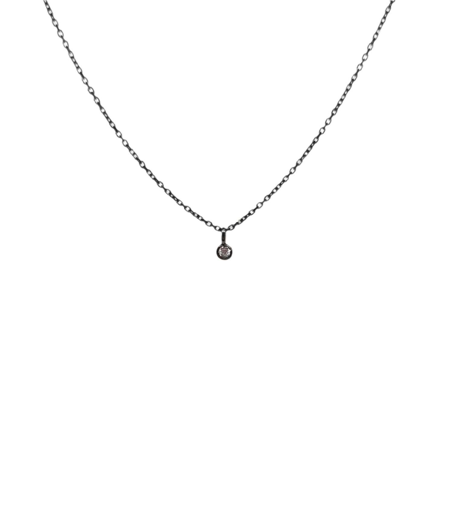 Juleo Jewellery - Single Cubic Zirconia Pod Necklace - 45cm