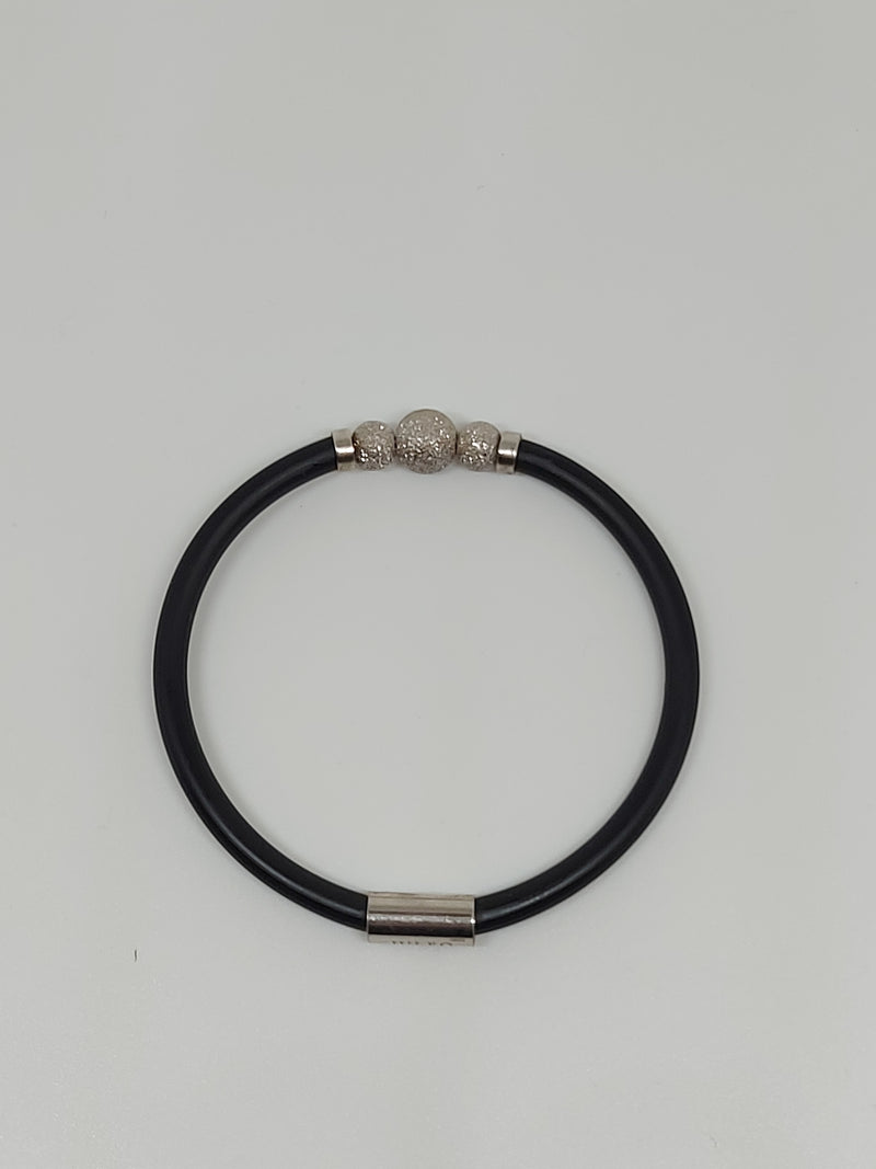 Juleo Jewellery - 3 Ball Silver & Black Bracelet