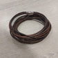SAN Design - Leather & Steel Thin Brown - Black Bracelet - 19cm