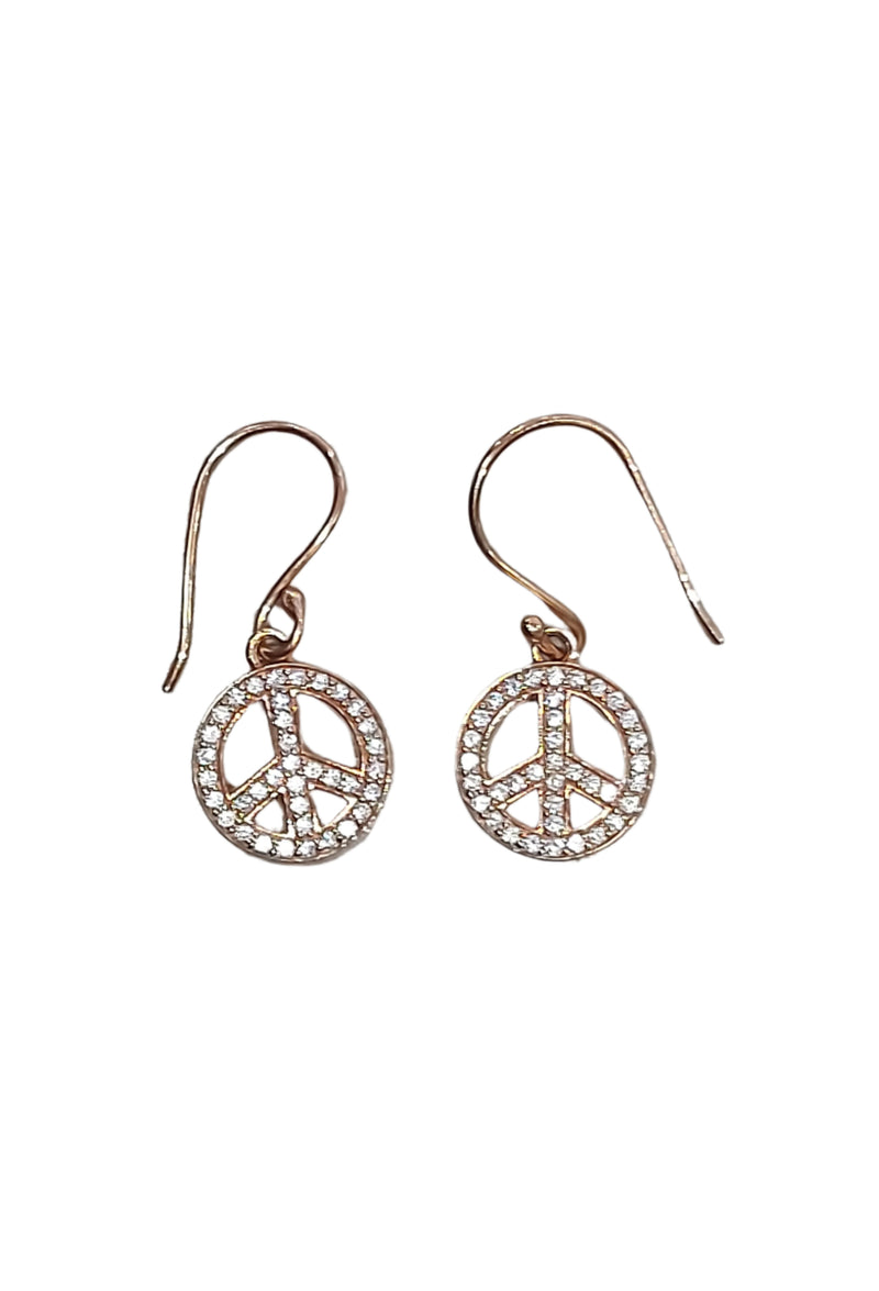 Juleo Jewellery Drop Earrings - 18ct Rose Gold Plated Peace