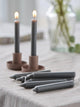 Tapered Candle Pack/10 - Grey