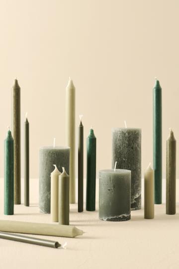 Dinner Candle - Rustic - Forest Green