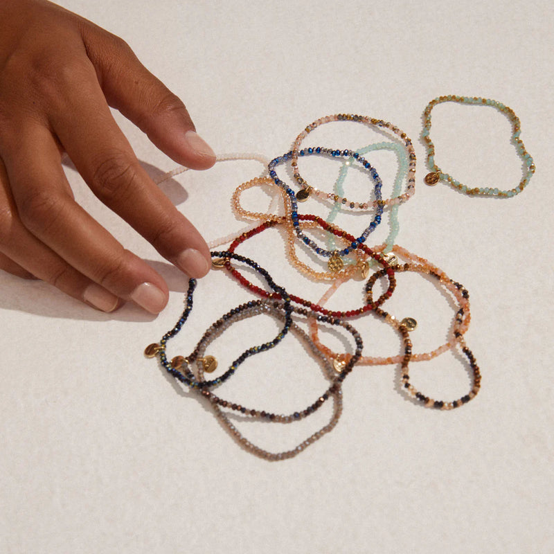 Bracelet - INDIE - Sky Blue - Gold Plated