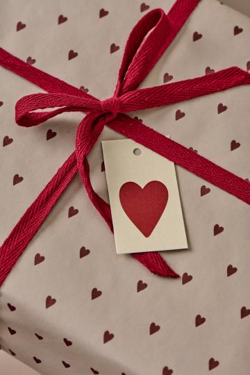 Gift Wrap - Red Hearts - 5 Meters