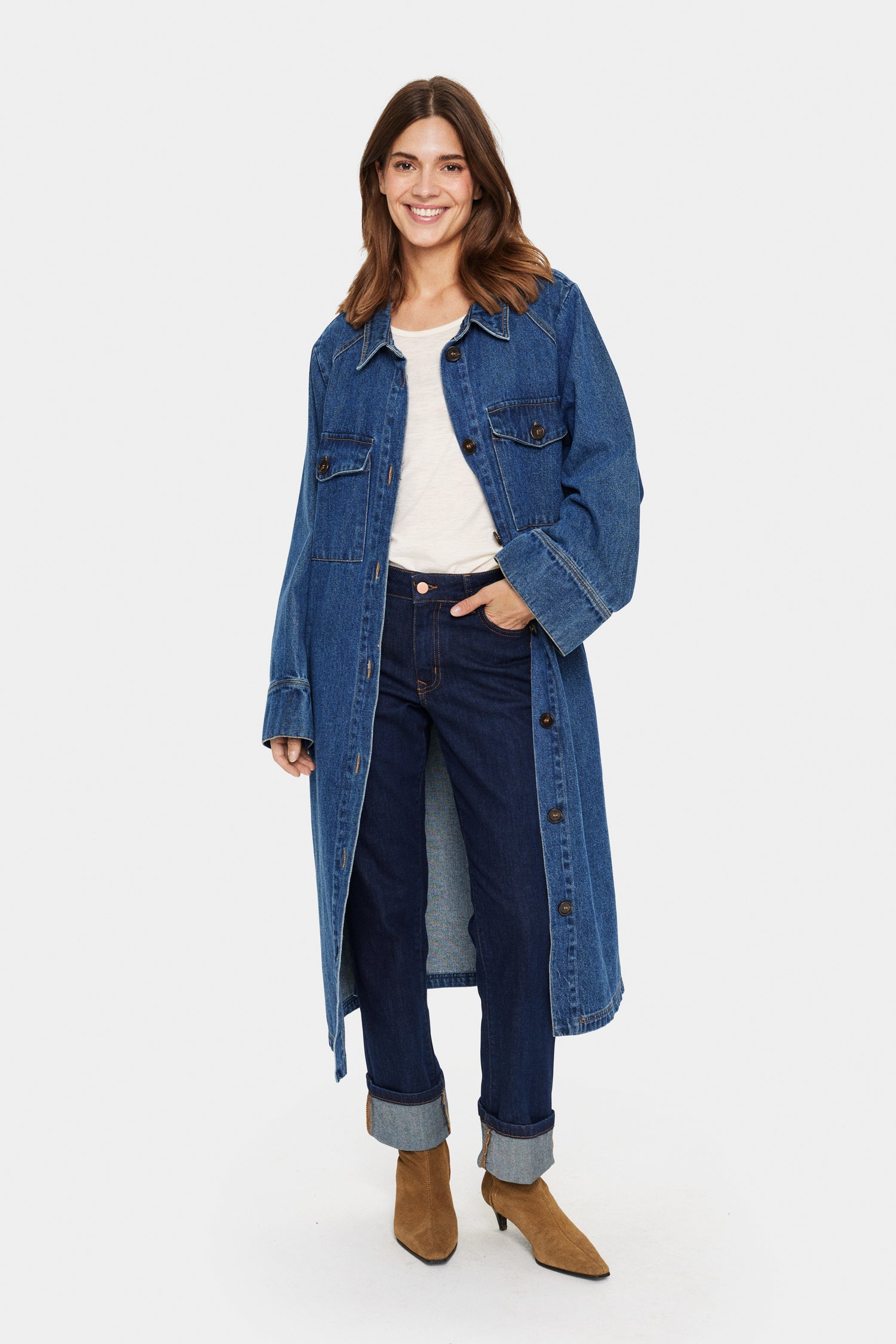 ILBA SZ DENIM COAT - Medium Blue Denim