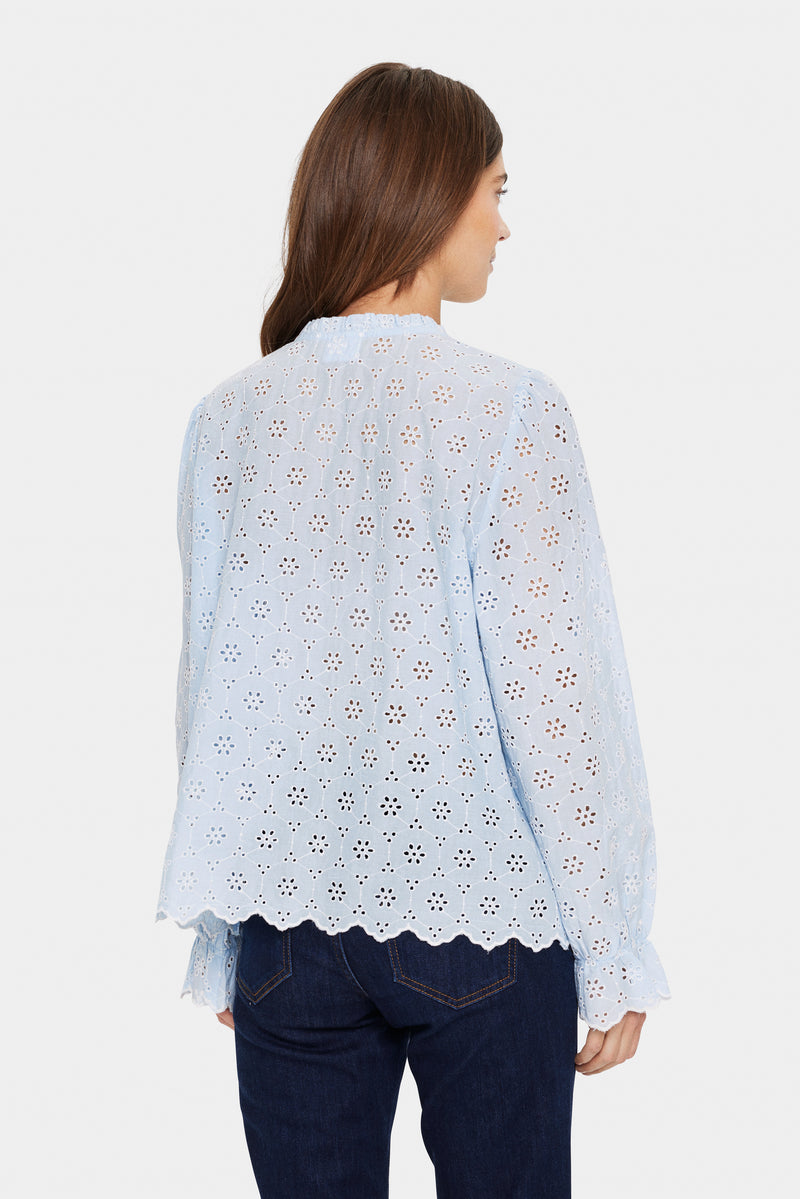 Blouse - IVETA - Broderie Anglaise - Chambray Blue