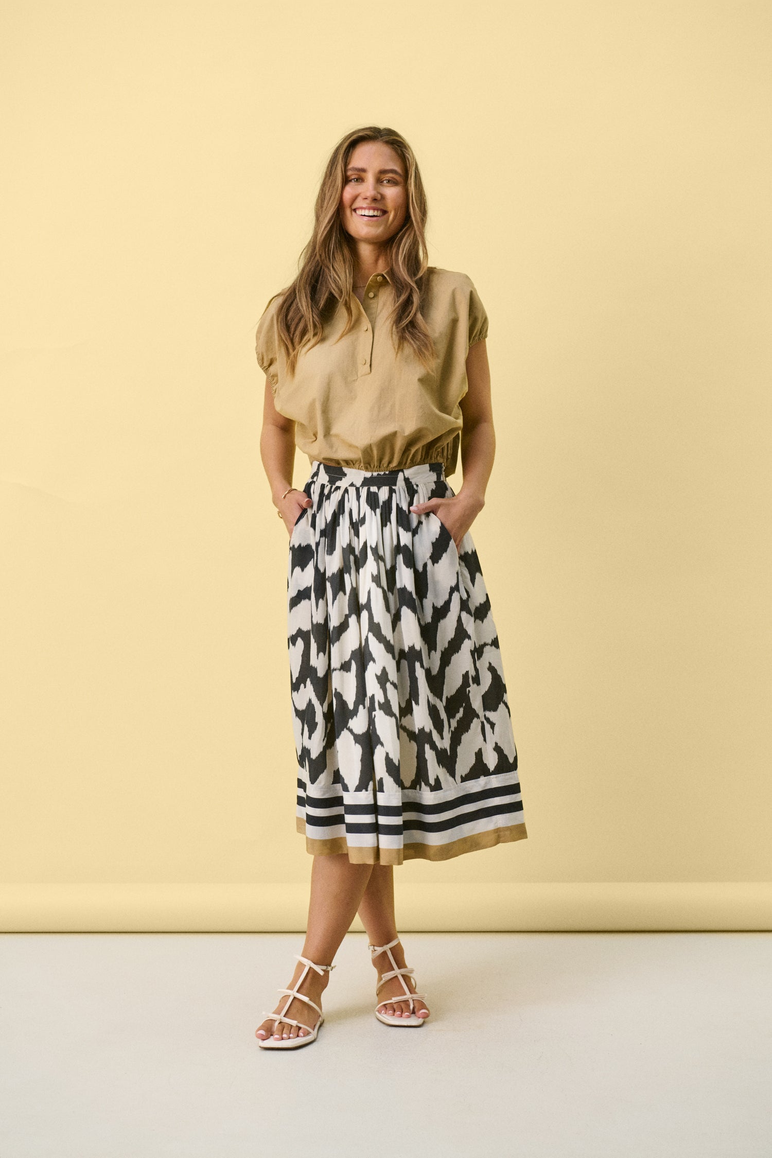 Skirt - KELSIESZ SKIRT - Black Monochrom