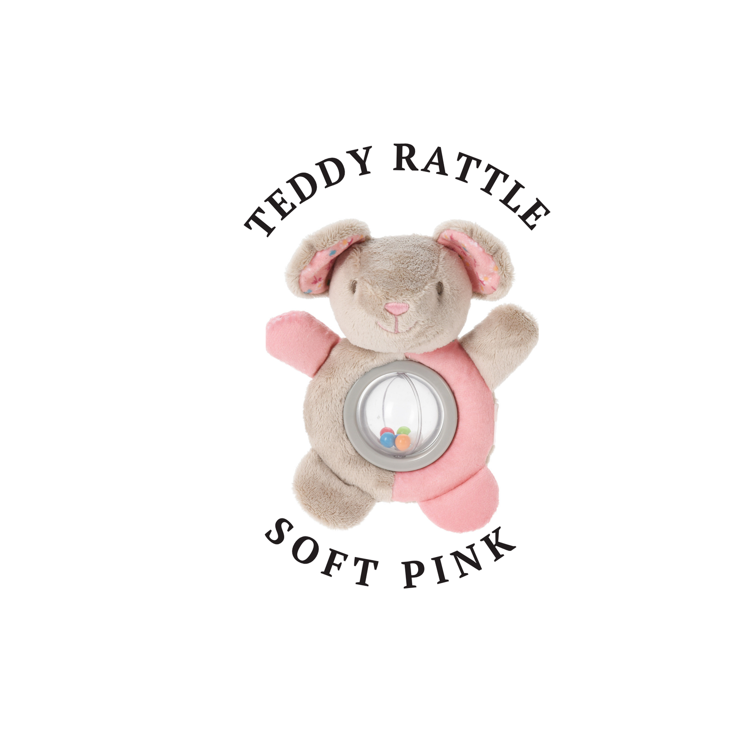 Rattle Lullaby - Teddy - Soft Pink