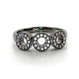 Juleo Jewellery - Triple Halo Ring - Black Rhodium