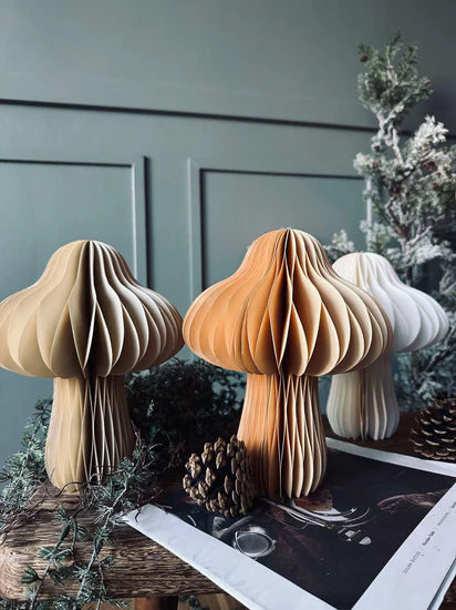 Mushroom Decoration- Paper - Beige Narrow