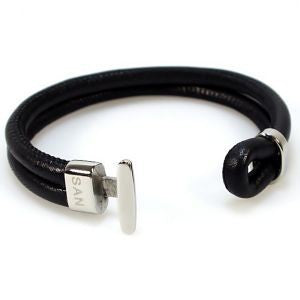 SAN Design - Smooth Leather Black Bracelet - 20-21cm