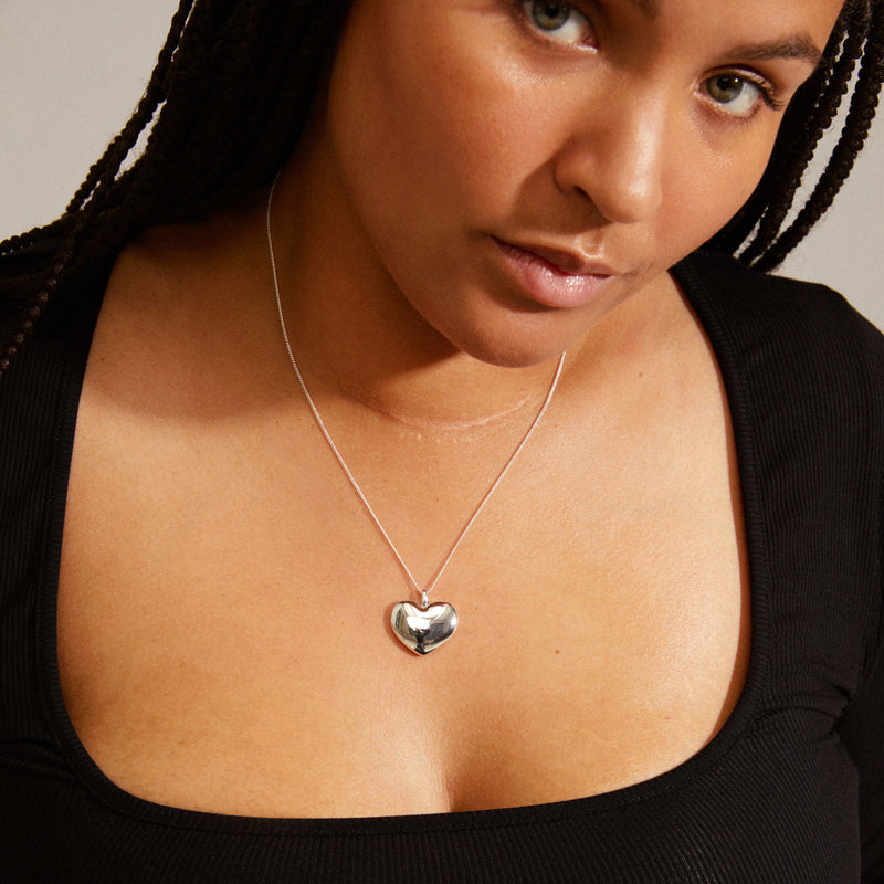 Sophia- Heart Necklace - Silver Plated
