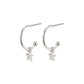 Earrings - Hoops Star - AVA - Silver Plated