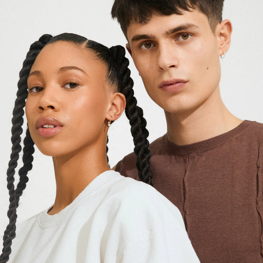 Earrings - Hoops Star - AVA - Silver Plated