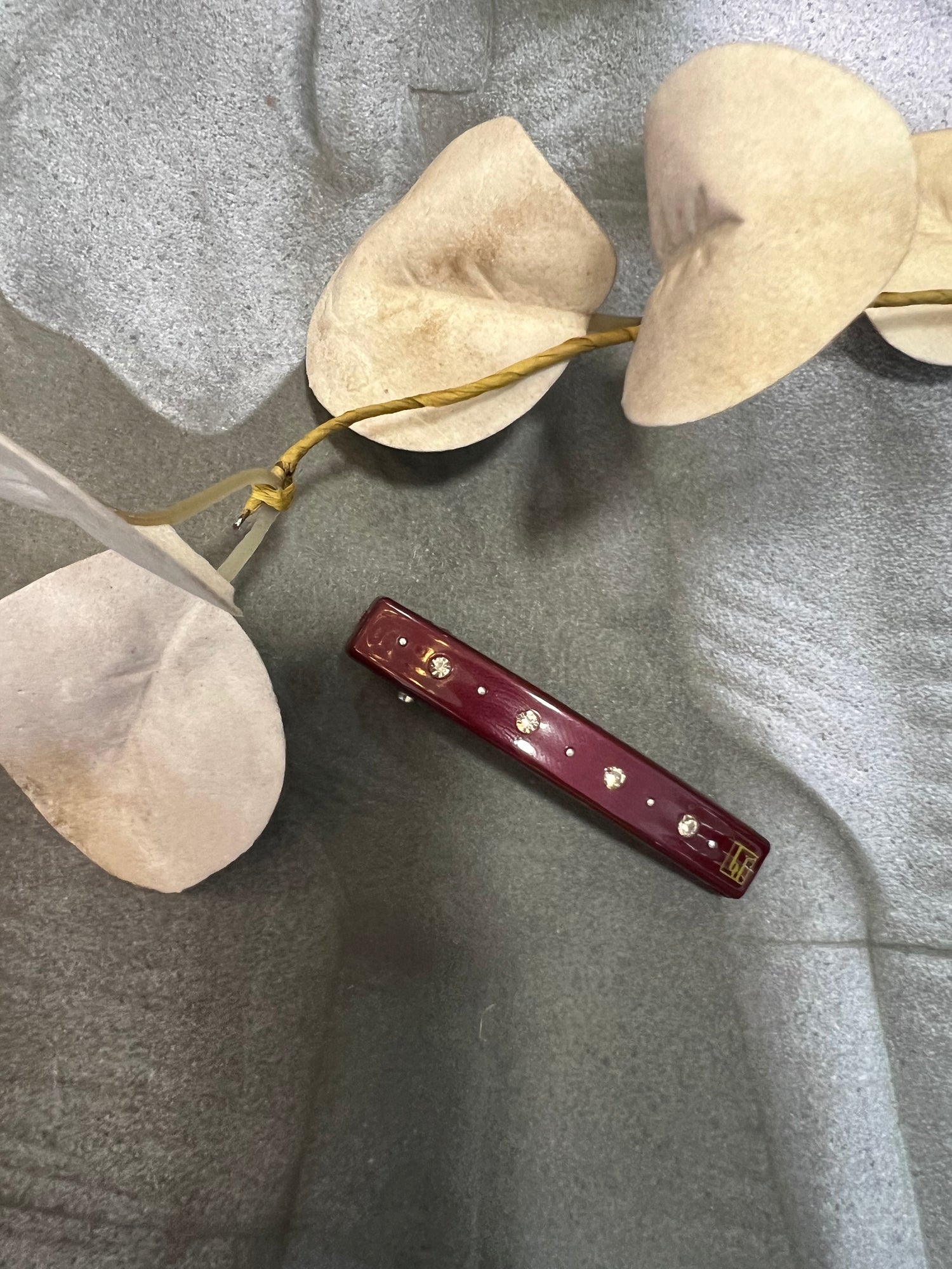 Hair Barette -  Swaroski - Aubergine